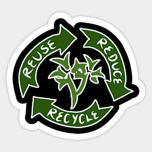 3 arrows symbolizing reuse, reduce, recycle. Sticker